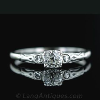 Petite .40 Carat Diamond Engagment Ring Main View