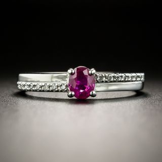 Petite.41 Carat Ruby and Diamond Ring - 2