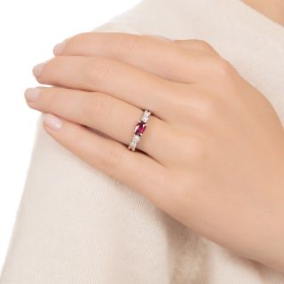 Petite .56 Carat Ruby and Diamond Ring
