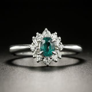 Petite Alexandrite and Diamond Halo Ring - 2