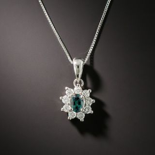 Petite Alexandrite Platinum Diamond Drop