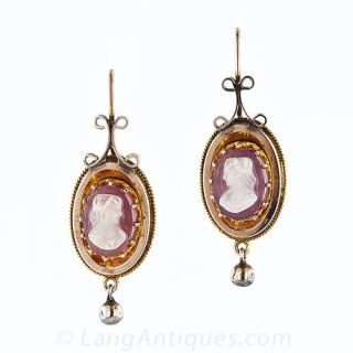 Petite Antique Cameo Earrings
