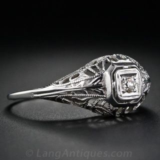 Petite Antique Diamond Engagement Ring