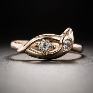 Petite Antique Diamond Snake Ring - 2