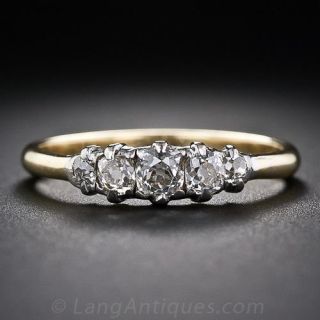 Petite Antique Five-Stone Diamond Ring