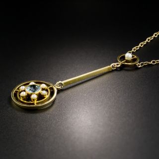 Petite Aquamarine and Pearl Necklace, Circa 1900