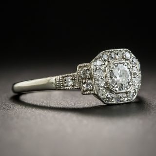 Petite Art Deco .18 Carat Platinum Diamond Ring