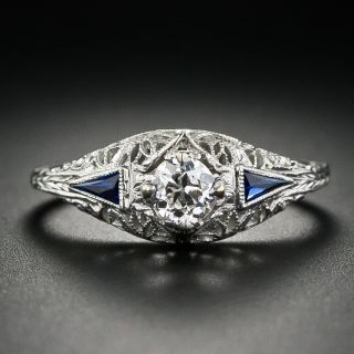 Petite Art Deco .25 Carat Diamond Filigree Engagement  Ring - 6