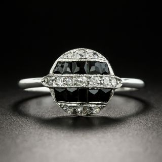 Petite Art Deco Diamond and Onyx Ring - 2