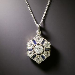 Petite Art Deco Diamond and Sapphire* Pendant - 3