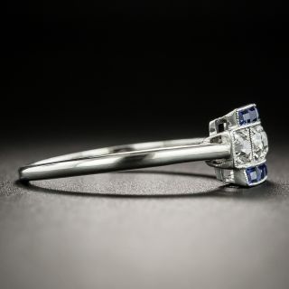 Petite Art Deco Diamond and Sapphire Ring