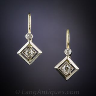 Petite Art Deco Diamond Earrings