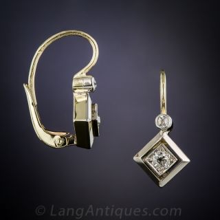 Petite Art Deco Diamond Earrings