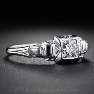 Petite Art Deco Diamond Engagement Ring