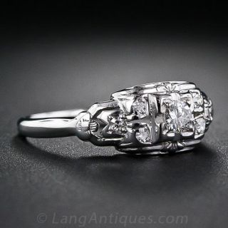 Petite Art Deco Diamond Engagement Ring