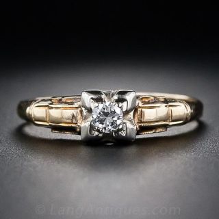 Petite Art Deco Diamond Engagement Ring