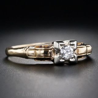 Petite Art Deco Diamond Engagement Ring