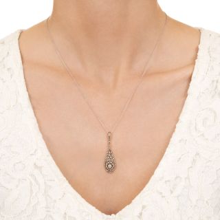 Petite Art Deco Diamond Lavaliere