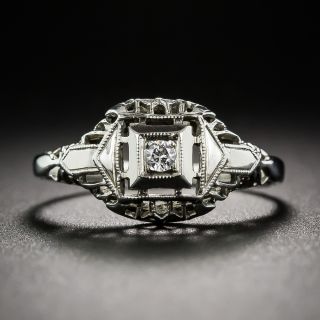 Petite Art Deco Diamond Ring 