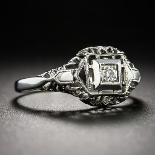 Petite Art Deco Diamond Ring 