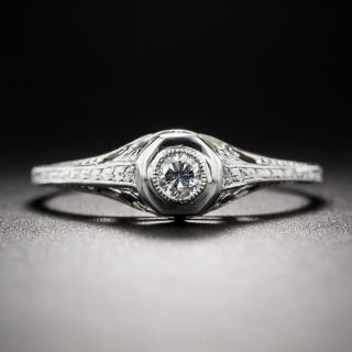 Petite Art Deco Diamond Solitaire 