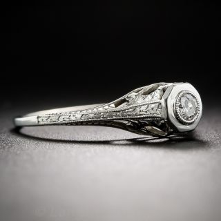 Petite Art Deco Diamond Solitaire 