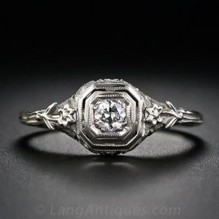 Petite Art Deco Engagement Ring