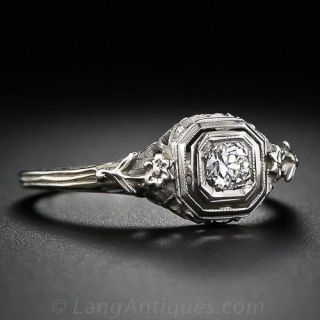 Petite Art Deco Engagement Ring
