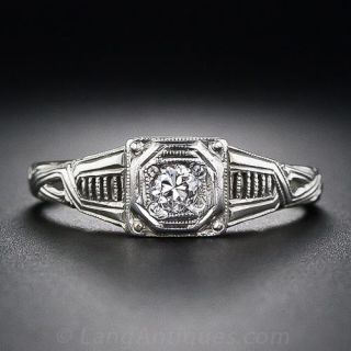 Petite Art Deco Engagement Ring