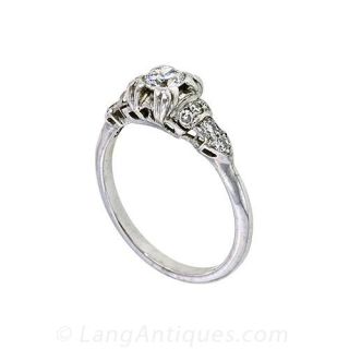 Petite Art Deco Engagement Ring