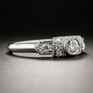 Petite Art Deco Platinum Diamond Engagement Ring