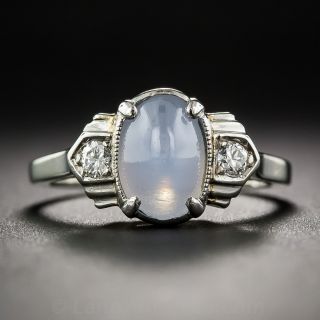 Petite Art Deco Star Sapphire and Diamond Ring