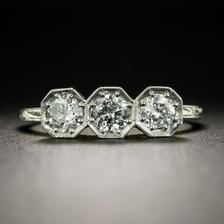Petite Art Deco Three-Stone Diamond Ring - 2