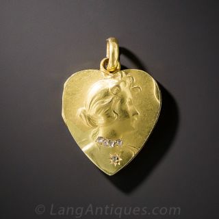 Petite Art Nouveau Heart locket