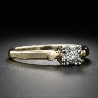 Petite Beaded Illusion Diamond Solitare Ring