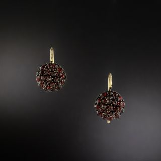 Petite Bohemian Garnet Dome Earrings - 2