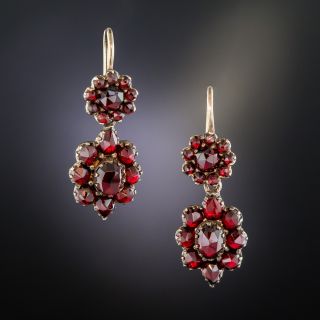 Petite Bohemian Garnet Drop Earrings - 2