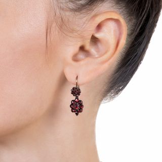 Petite Bohemian Garnet Drop Earrings