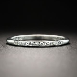 Petite Channel Set Platinum Diamond Wedding Band by Traube/Orange Blossom - 1