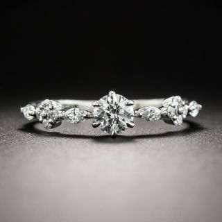 Petite Contemporary Platinum Diamond Ring