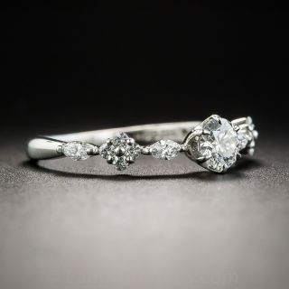 Petite Contemporary Platinum Diamond Ring