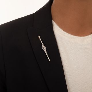 Petite Diamond Bar Pin, Circa 1900