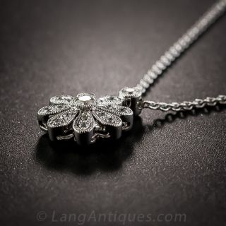 Petite Diamond Flower Pendant