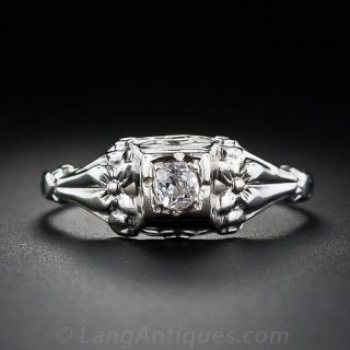 Petite Diamond Solitare Ring