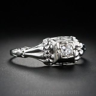 Petite Diamond Solitare Ring
