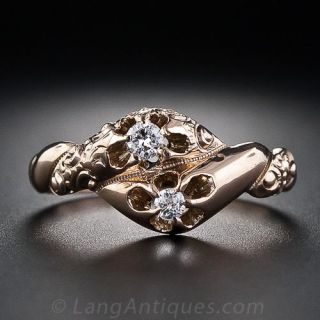 Petite Double Diamond Victorian Ring