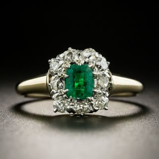 Petite Edwardian Emerald and Diamond Ring - 1