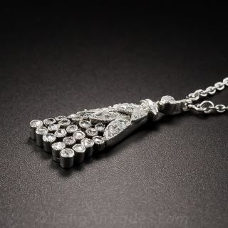 Petite Edwardian Platinum and Diamond Tassel Pendant