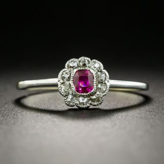 Petite Edwardian Ruby and Diamond Ring - 2