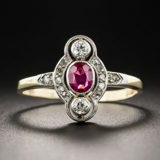 Petite Edwardian Ruby and Diamond Ring